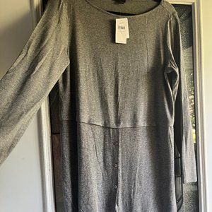 FREE SHIPPING; Dress; Soft; Gray; zoom in for button pic;; casual or dress it up
